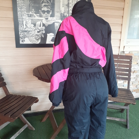 Women's Vintage 80's One Piece Snow Ski Overall Size 14 - Picture 9 of 15